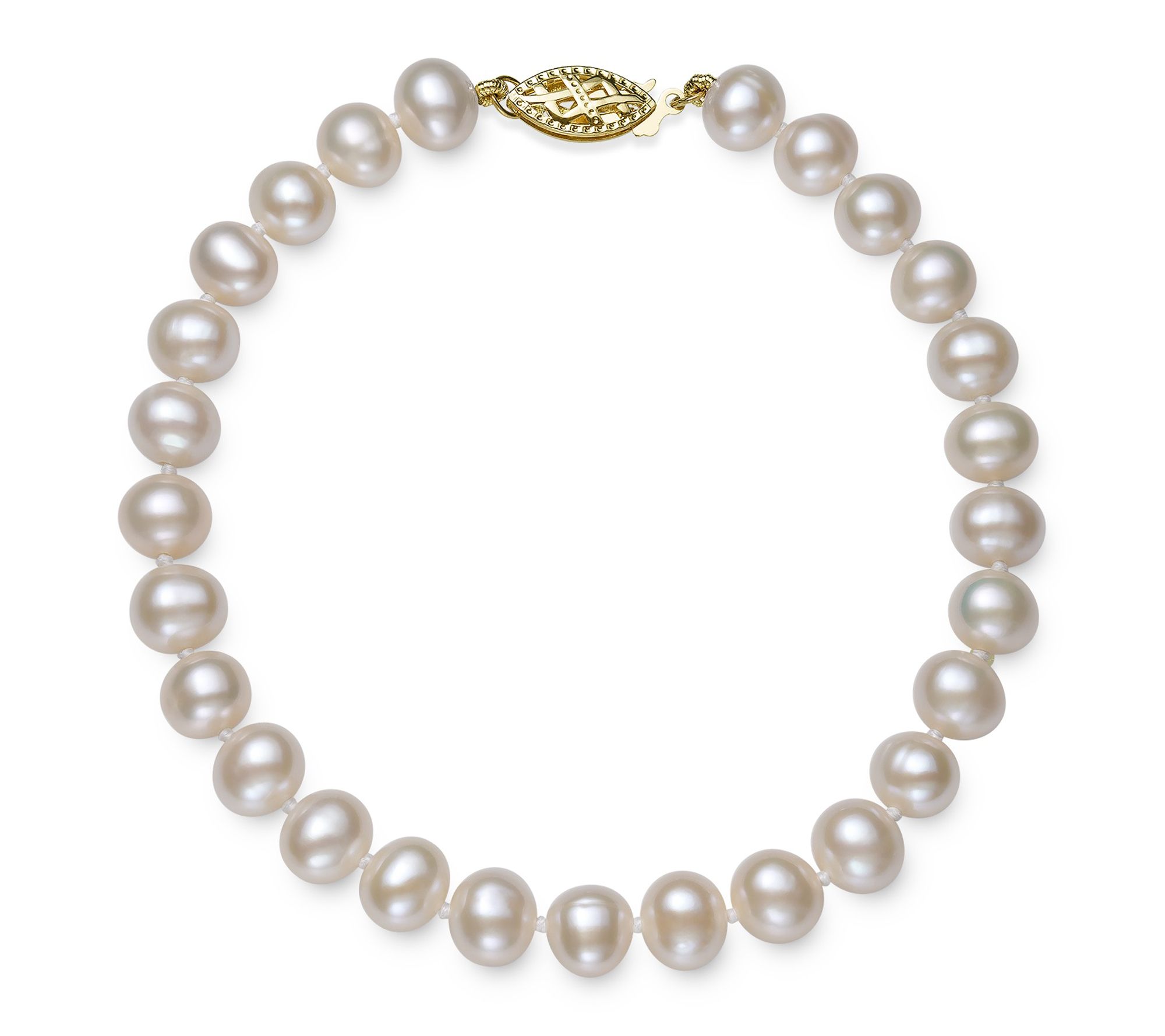Amour De Pearl 5-6mm Round Cultured Pearl Bracelet, 14K Gold