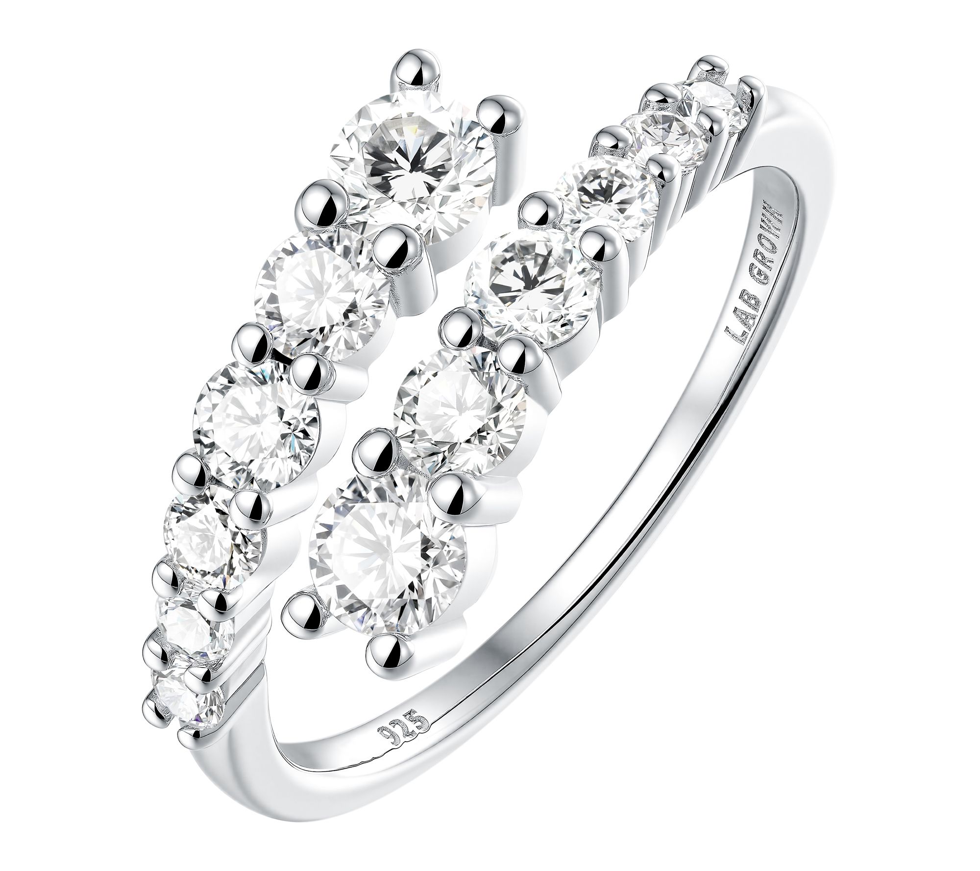 Fire Light Lab Grown Diamond 1.05 cttw Bypass Ring, Sterling