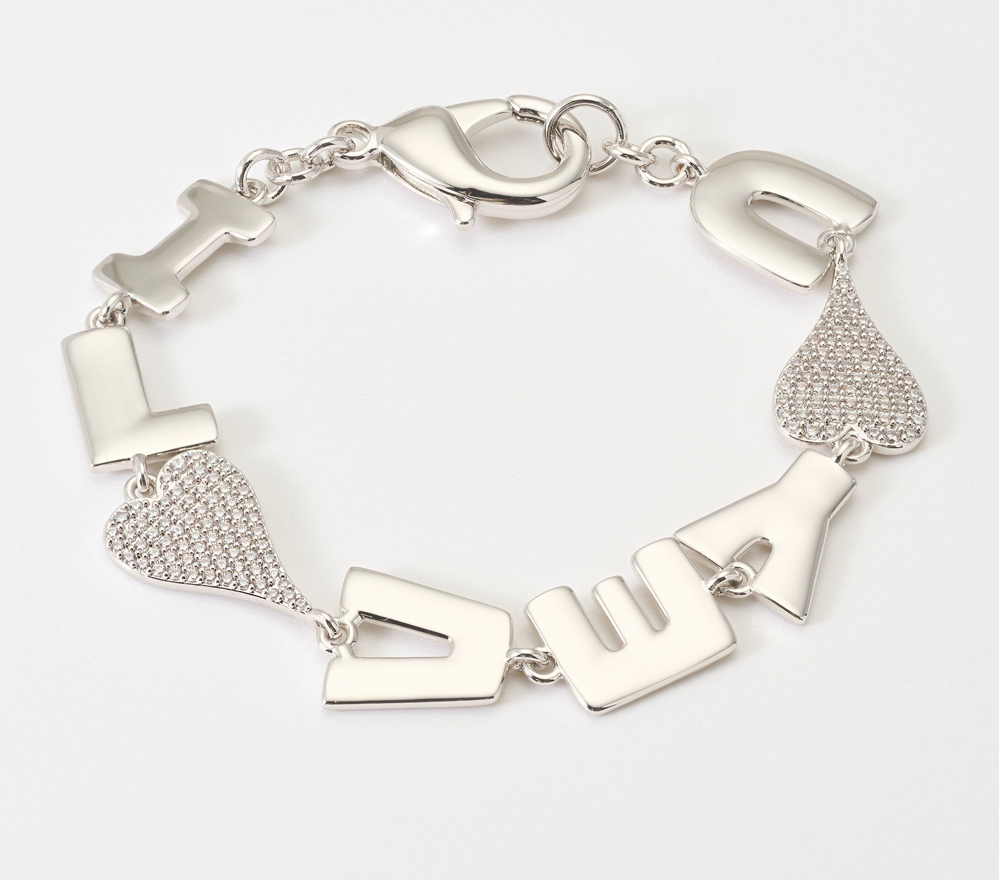 Diamonique x Jennifer Miller I Love You Bracelet, Brass