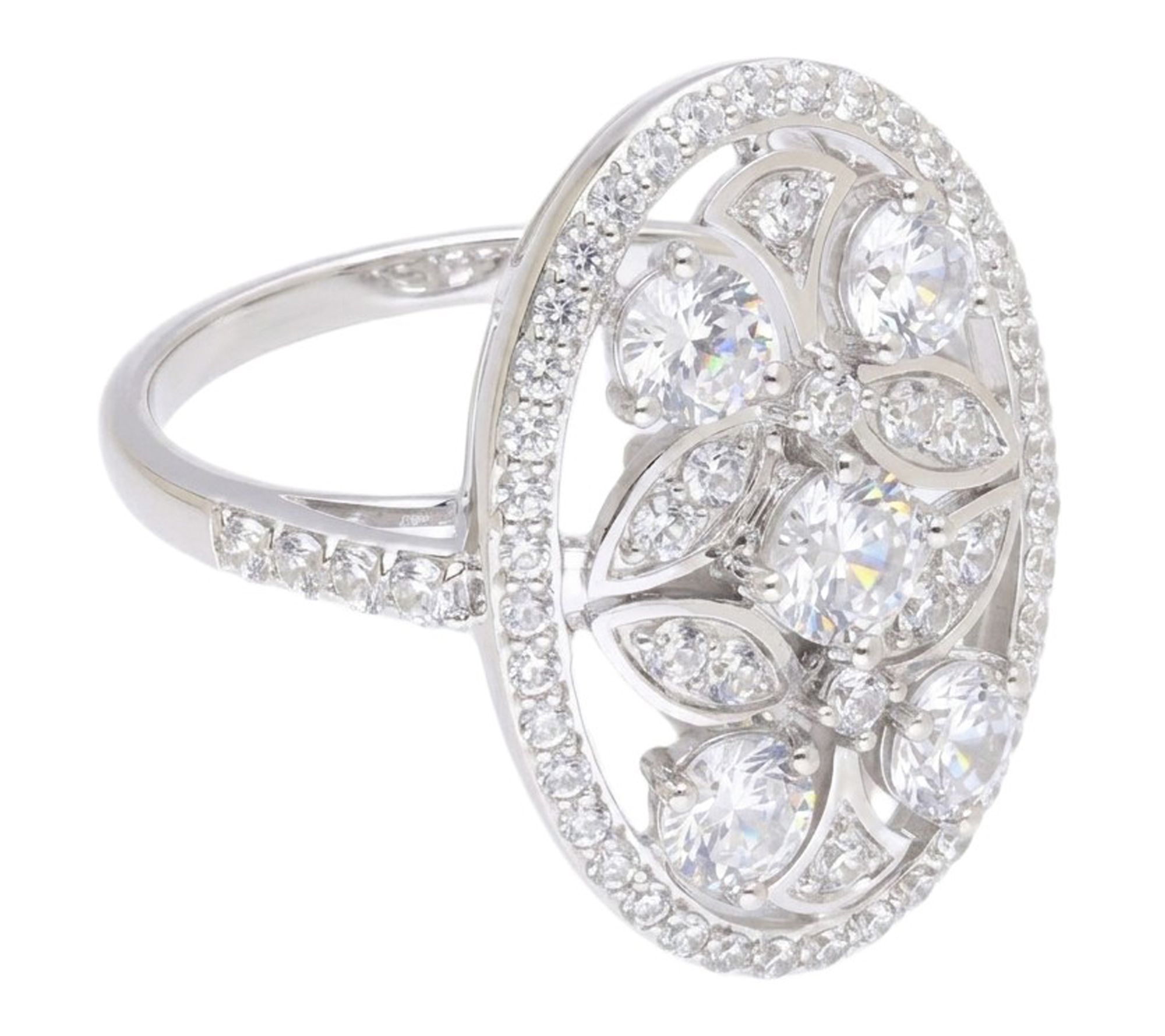 Ariva Sterling Silver Diamonique Heirloom Ring