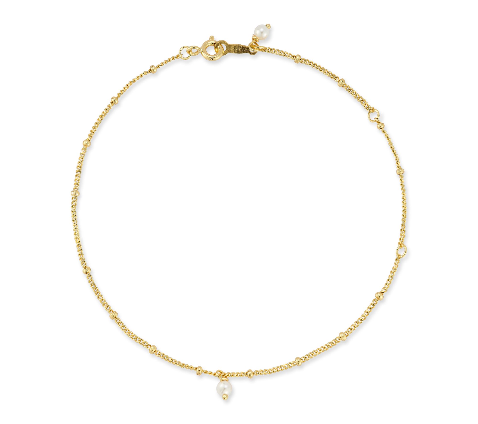 Sterlina Silver Cultured Pearl Ball Ankle Bracelet, Sterling