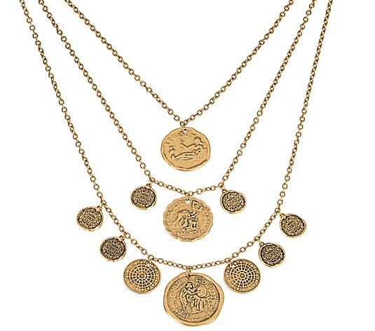 Linea by Louis Dell'Olio Roma Coin Triple Strand Necklace
