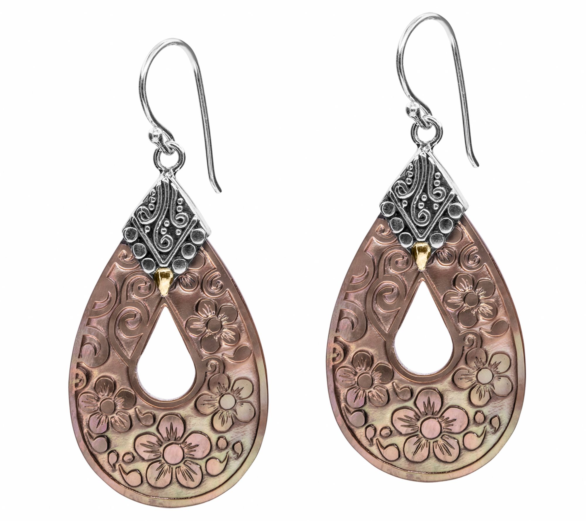 Artisan Crafted Sterling & 18K Gold Mother-of-Pearl Earrings - QVC.com