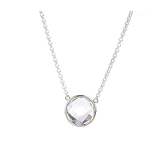 Ross Simons Sterling Silver Onyx Quartzite Crystal Quartz Necklace Qvc ! 