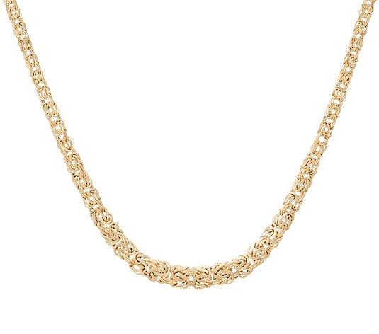 Details about   18"  Technibond Byzantine Torque Chain Necklace 14K Yellow Gold Clad Silver 