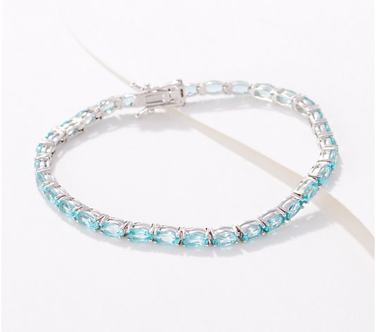 Generation Gems Oval-Cut Blue Apatite Tennis Bracelet Sterling