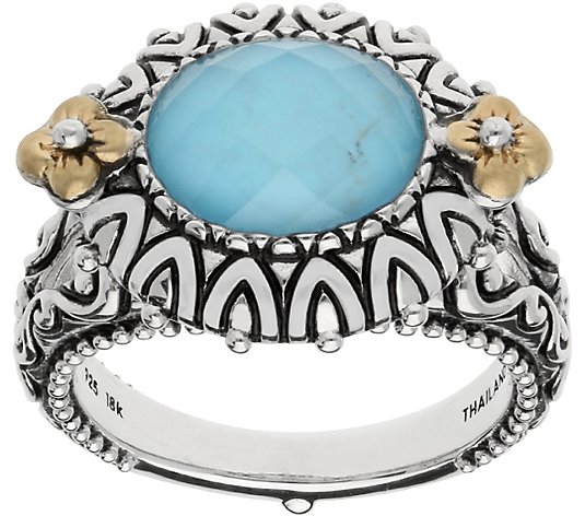 Barbara Bixby Sterling & 18K Turquoise Doublet Ring