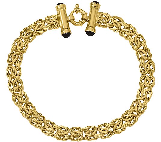 Italian Gold 8" Byzantine Toggle Bracelet 14K,7.2g