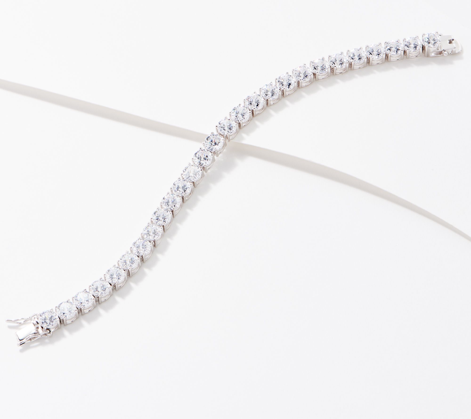 Diamonique 100 Facet 4mm Tennis Bracelet Sterling Silver