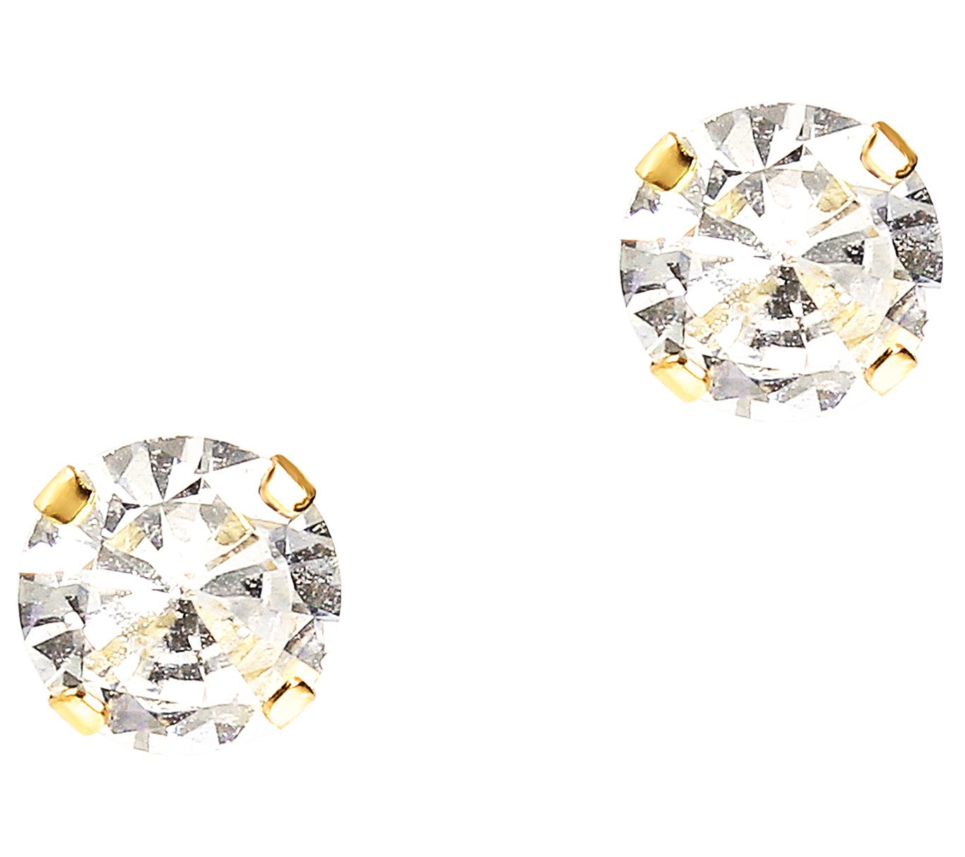 Diamonique 1.70 cttw Solitaire Stud Earrings, 1 4K Gold