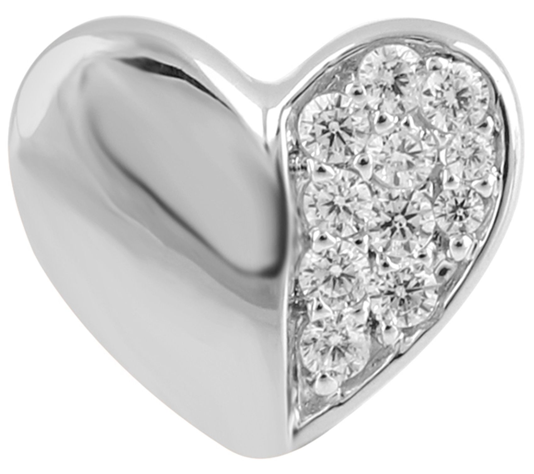 Affinity Accents Diamond Single Heart Stud Earr ing, 14K Gold