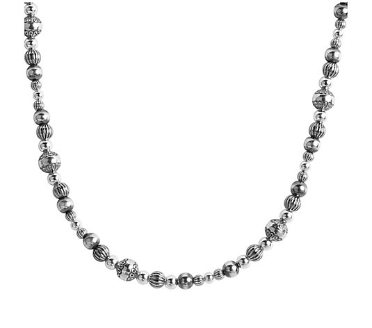American West Sterling Silver Stamped Bead Toggle Necklace