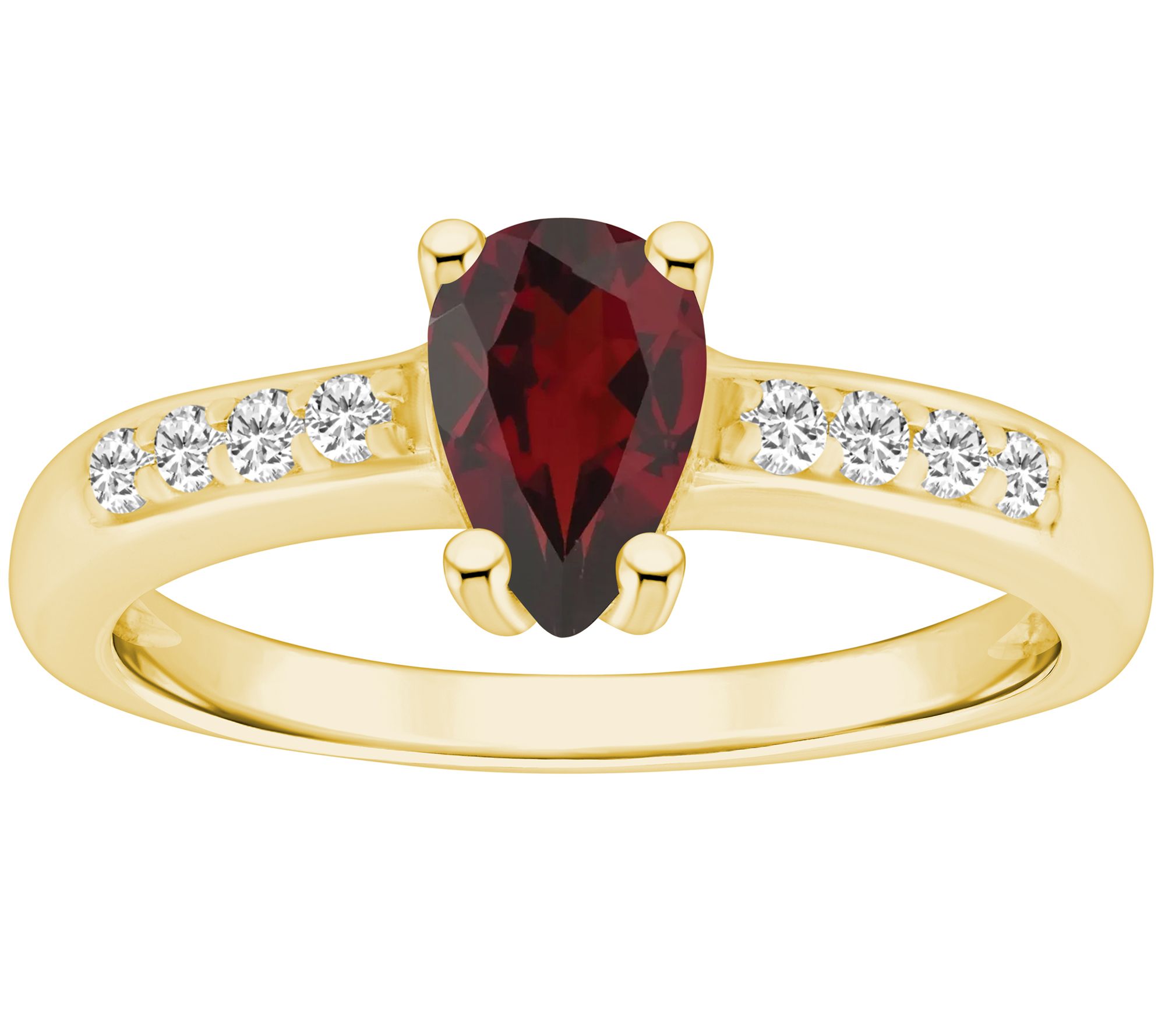 Affinity Gems Pear Cut Gemstone & Diamond Ring, 14K Gold