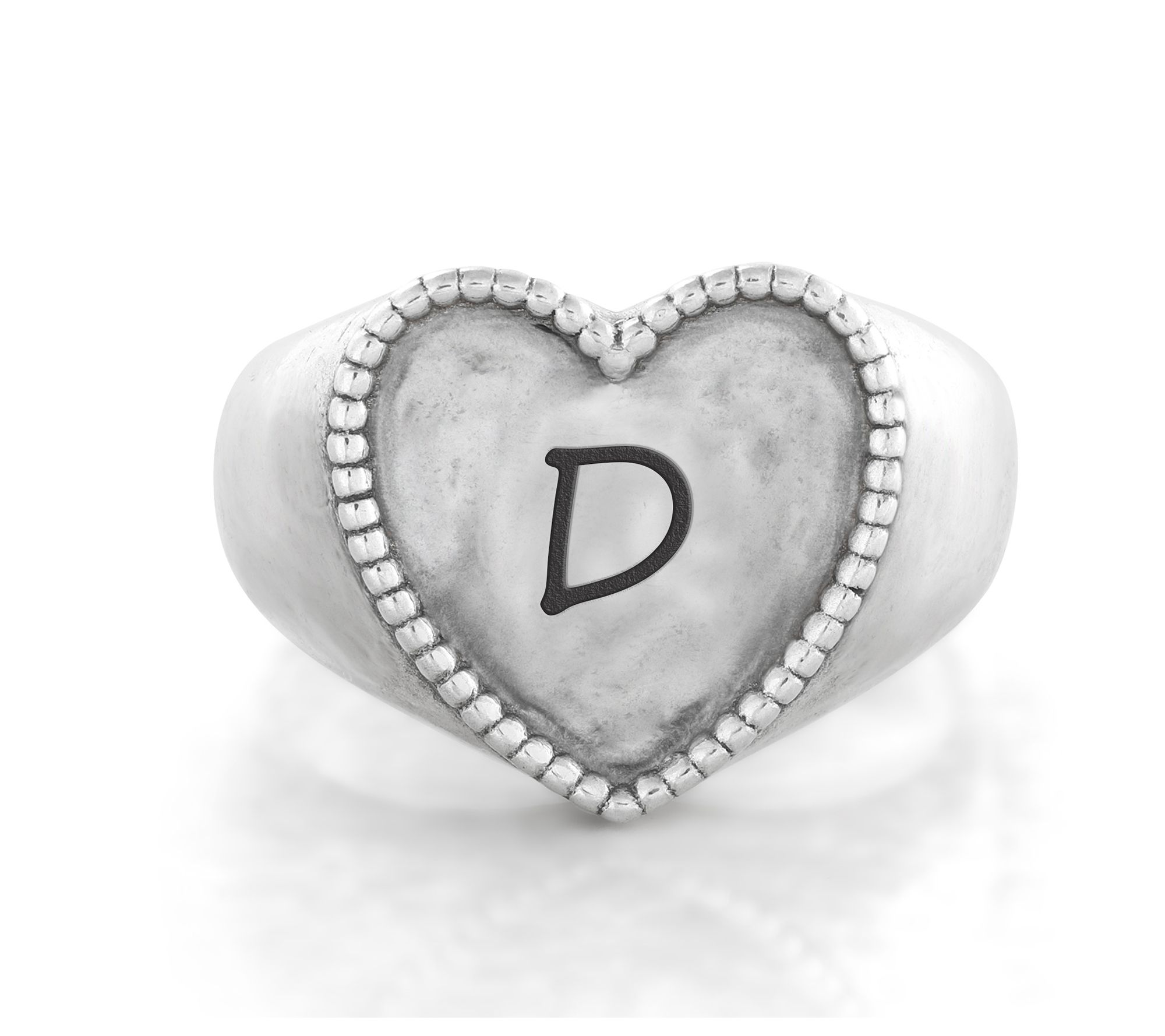 Or Paz Sterling Personalized Signet Heart Ring