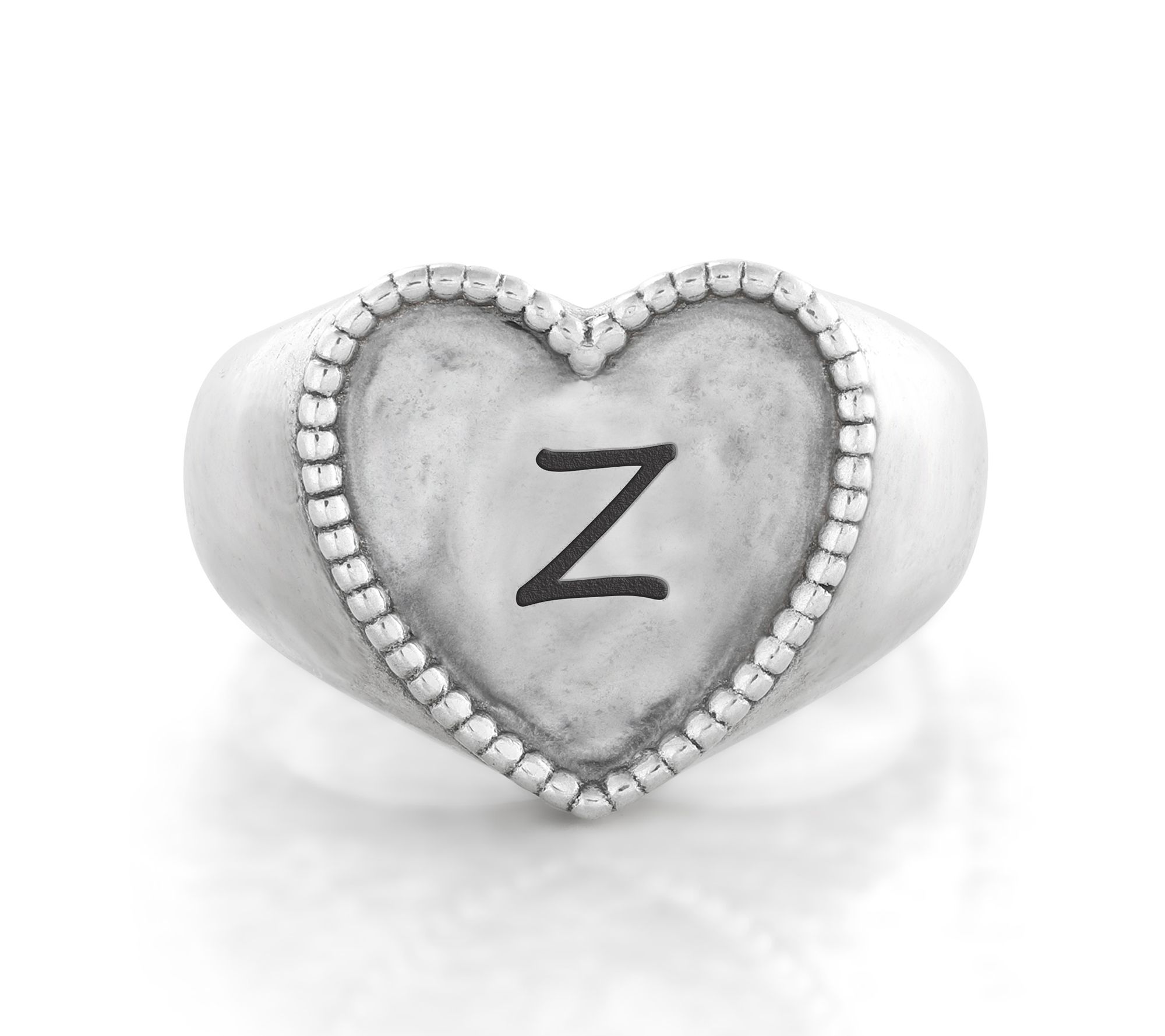 Or Paz Sterling Personalized Signet Heart Ring