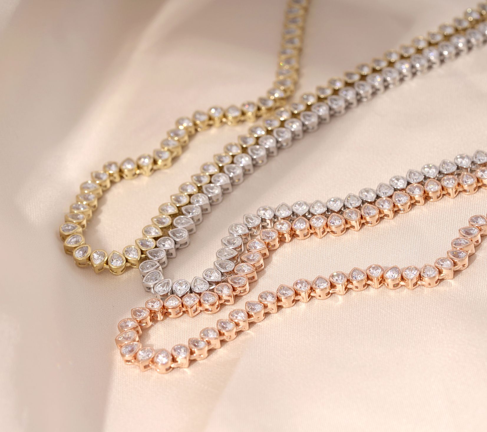 Diamonique 18.50 cttw Tennis Necklace, Sterling Silver