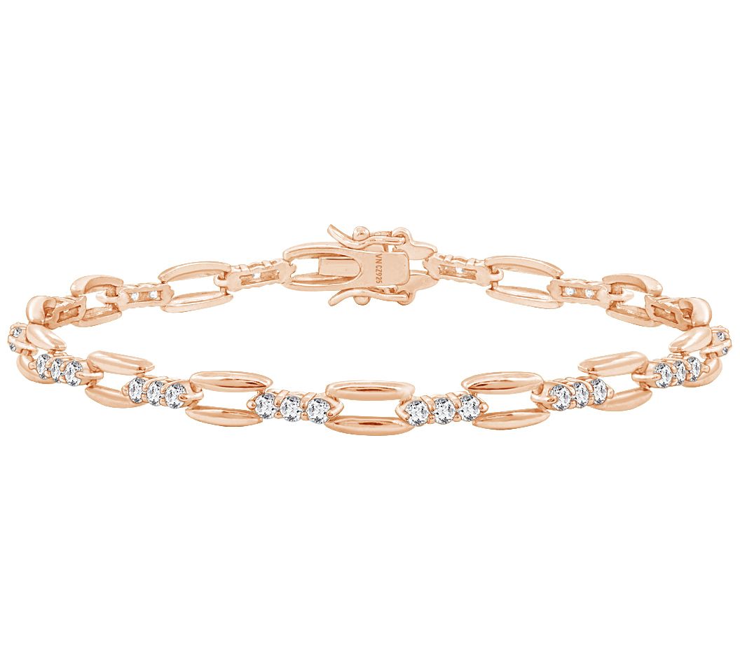 Diamonique 2.20 cttw Tennis Bracelet, Sterling Silver - QVC.com