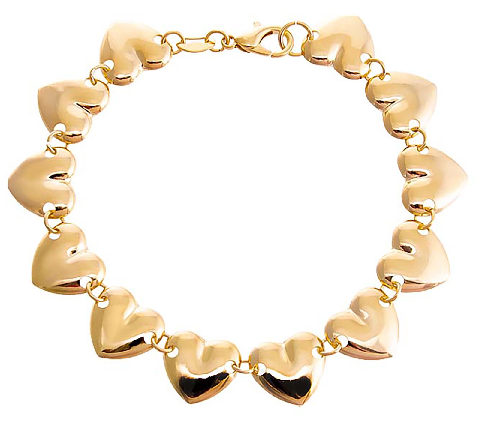 by Adina Eden Sterling Silver Chunky Solid Hears Bracelet