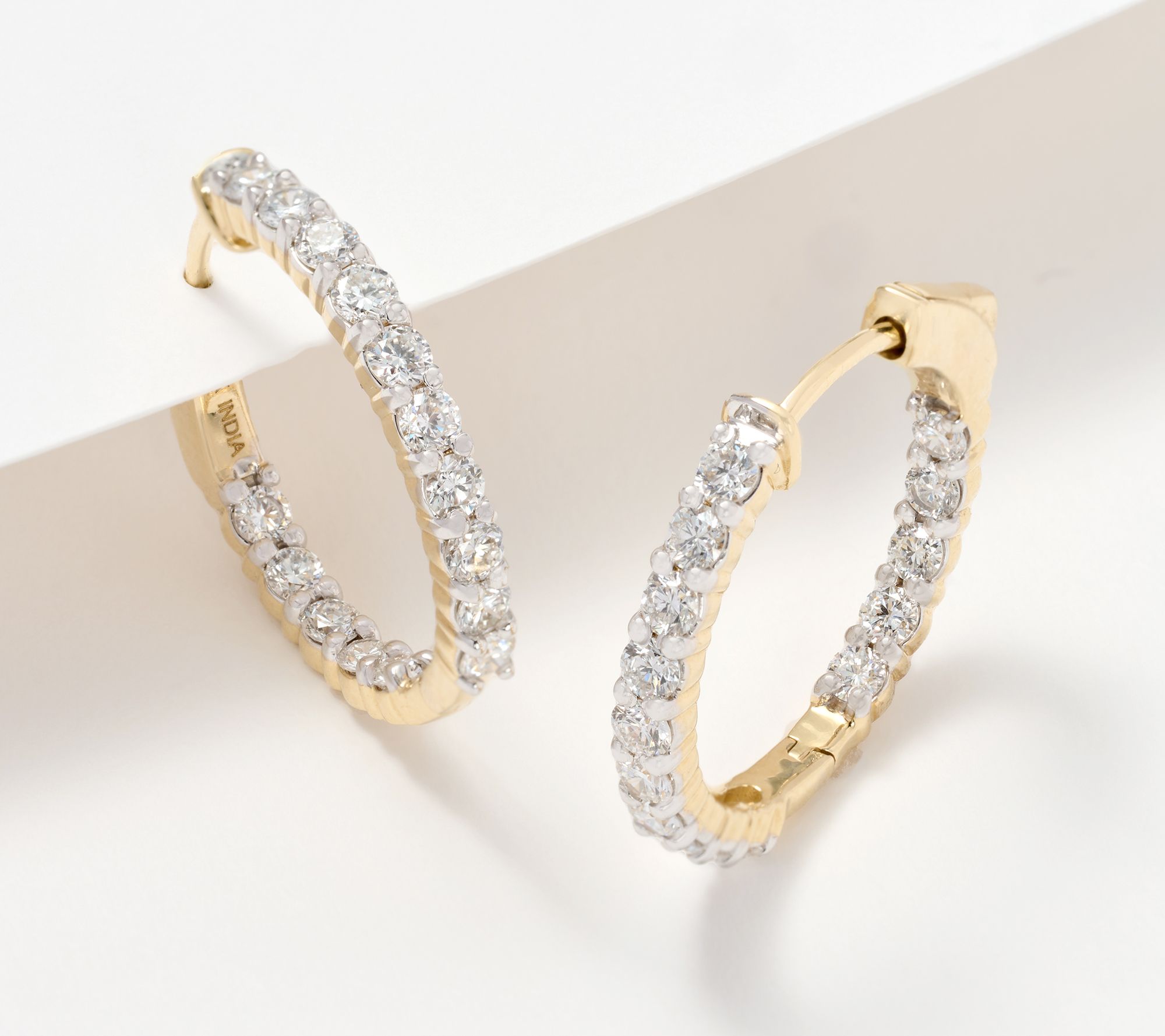 Fire Light Lab Grown Diamond Inside-Out Classic Hoops, 1.50cttw, 14K ...