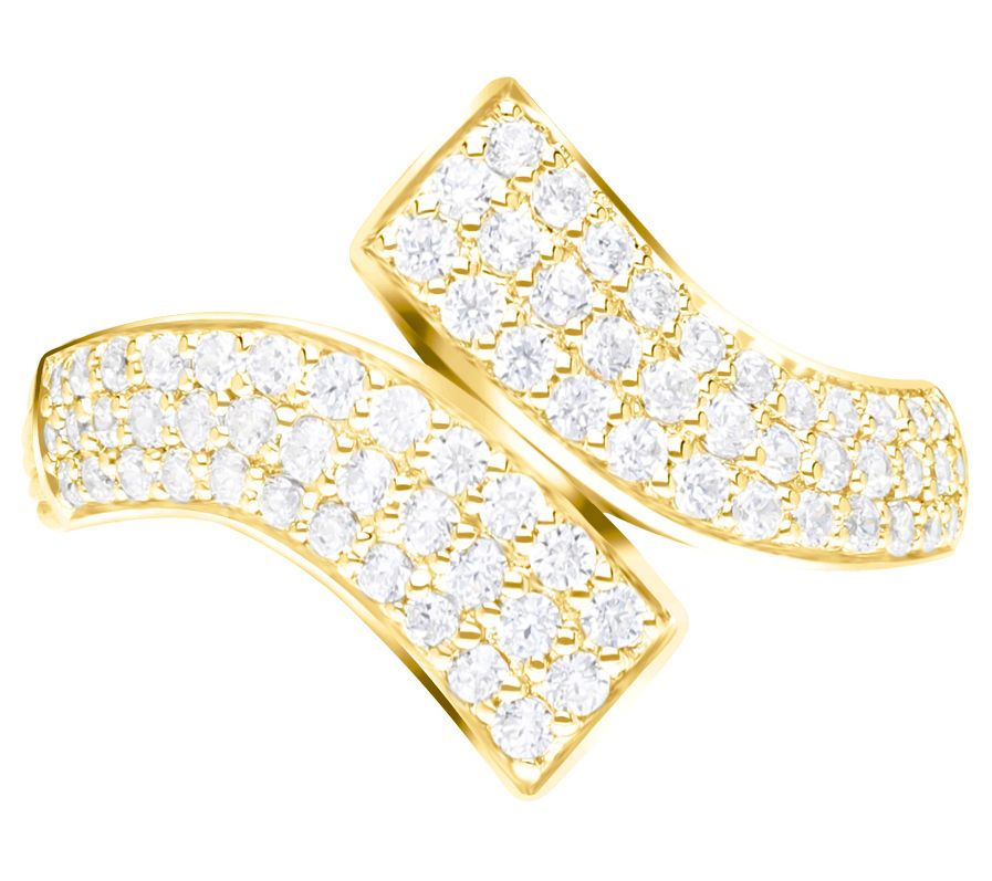 Ariva 18K Gold Plated Diamonique Pave Bypass Ring