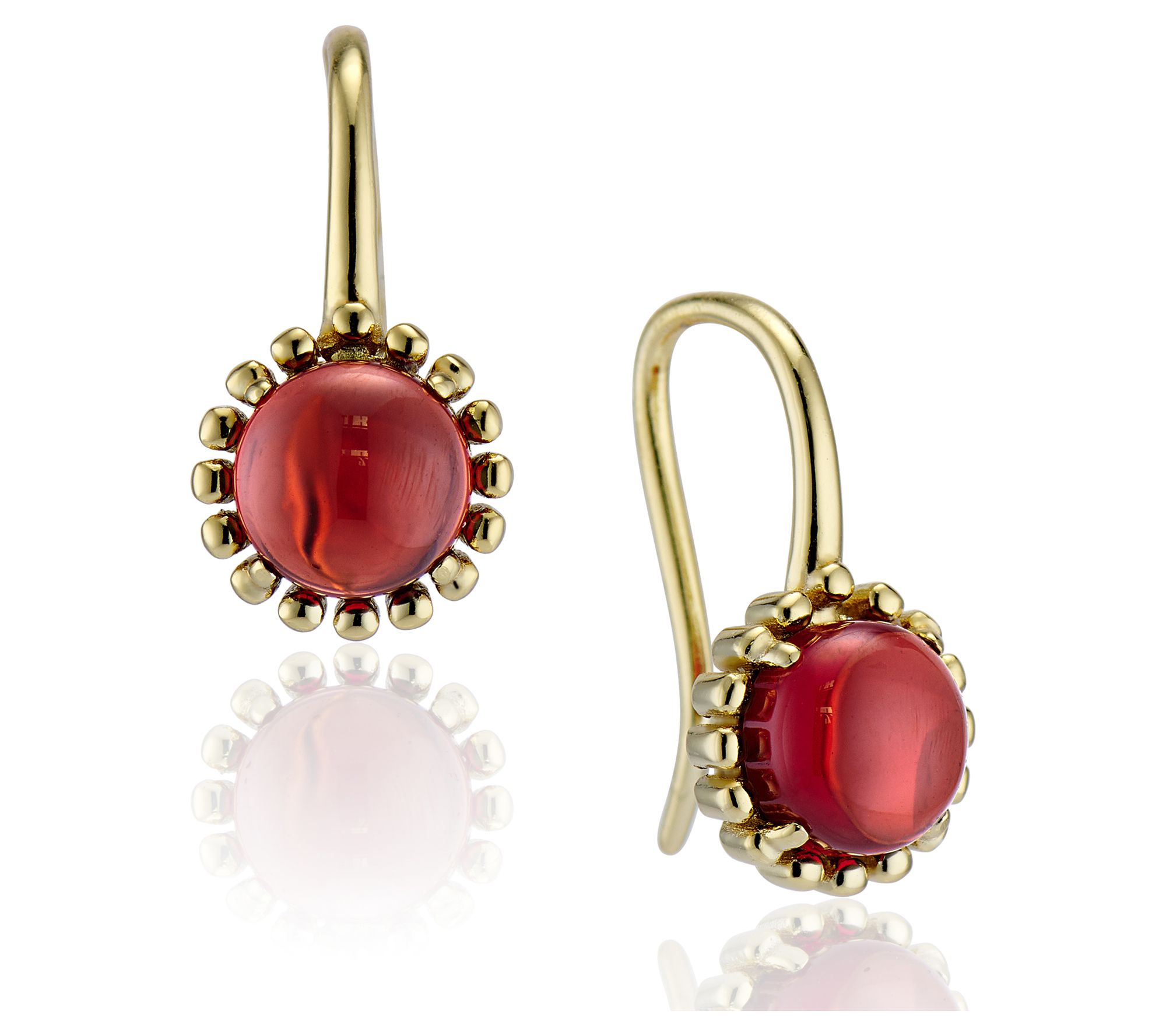 House of Frosted Sterling Round Gemstone DangleEarrings