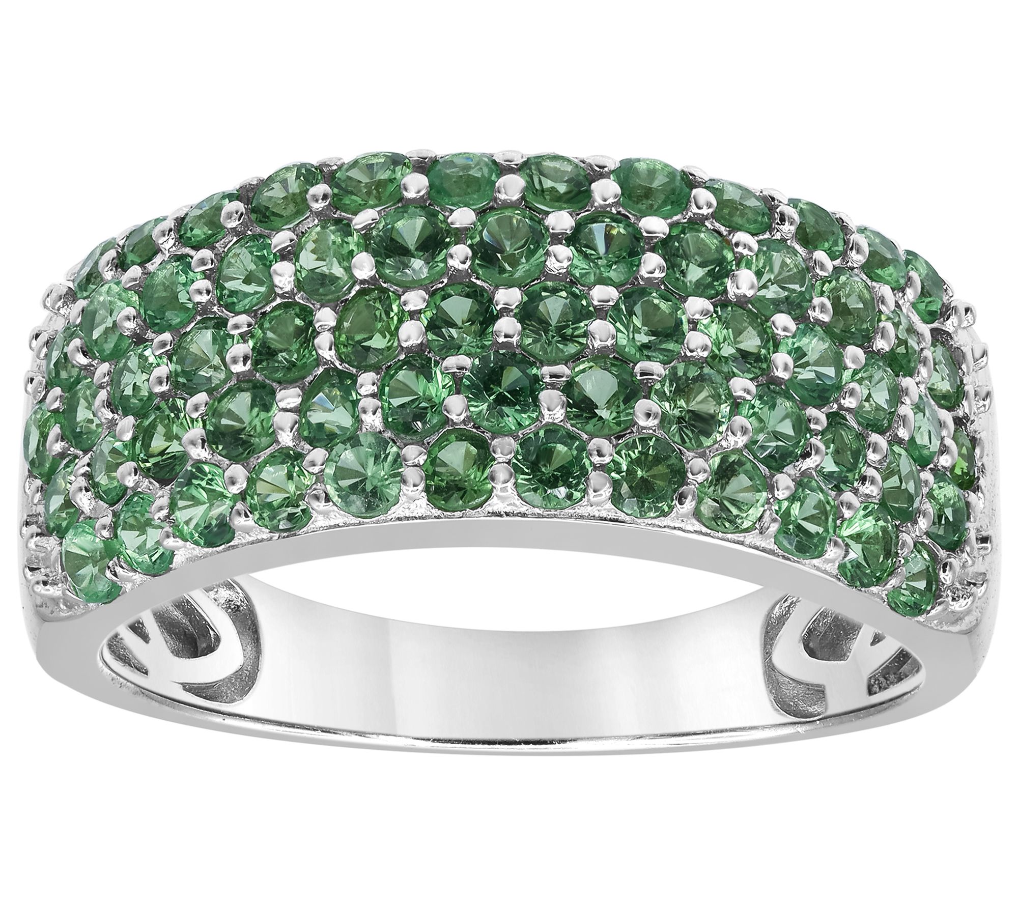 Affinity Gems Multi-Row Tsavorite Ring, Sterling Silver
