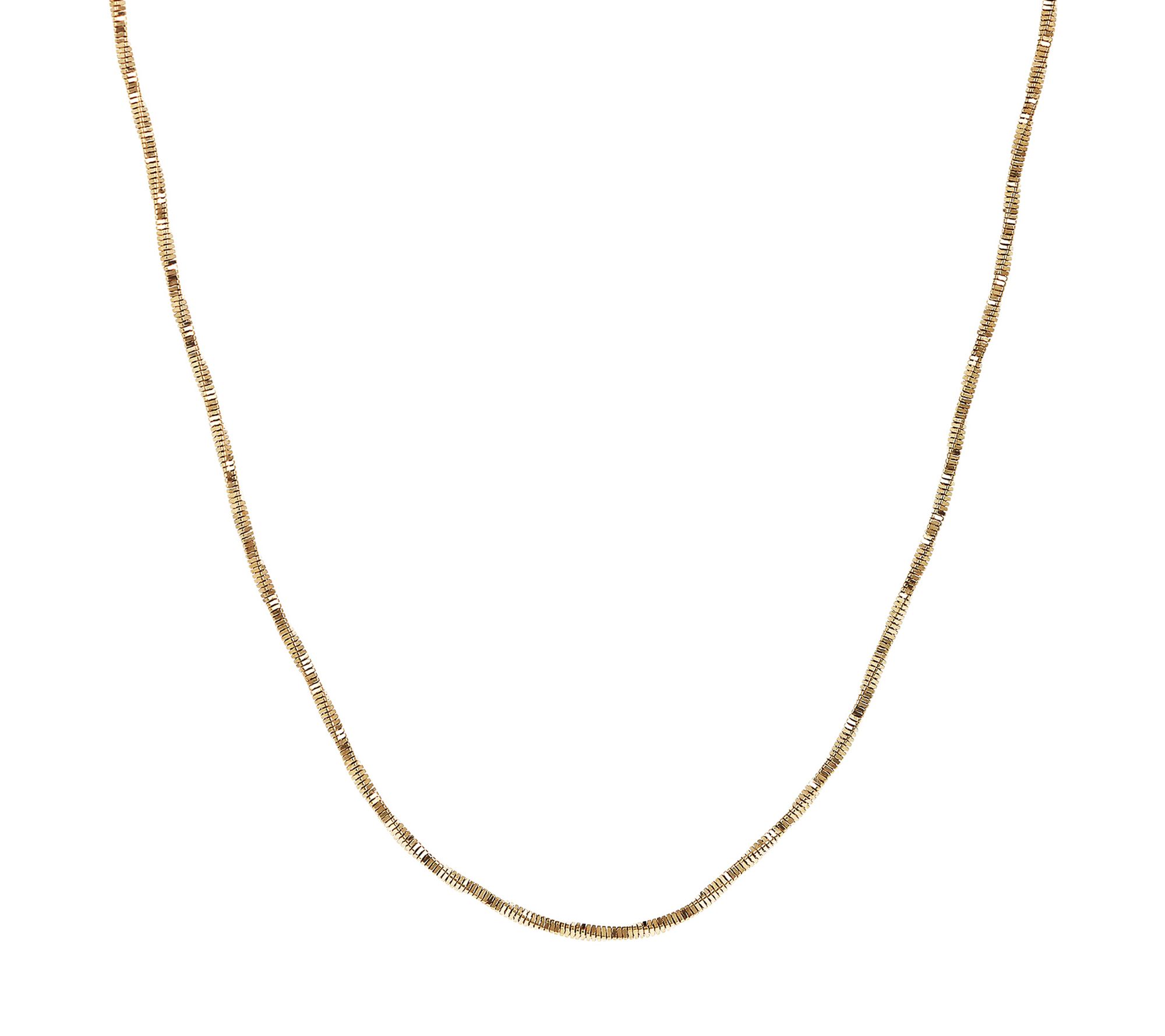Veronese 18K Gold-Clad Twisted Snake Chain Necklace, 7.3g