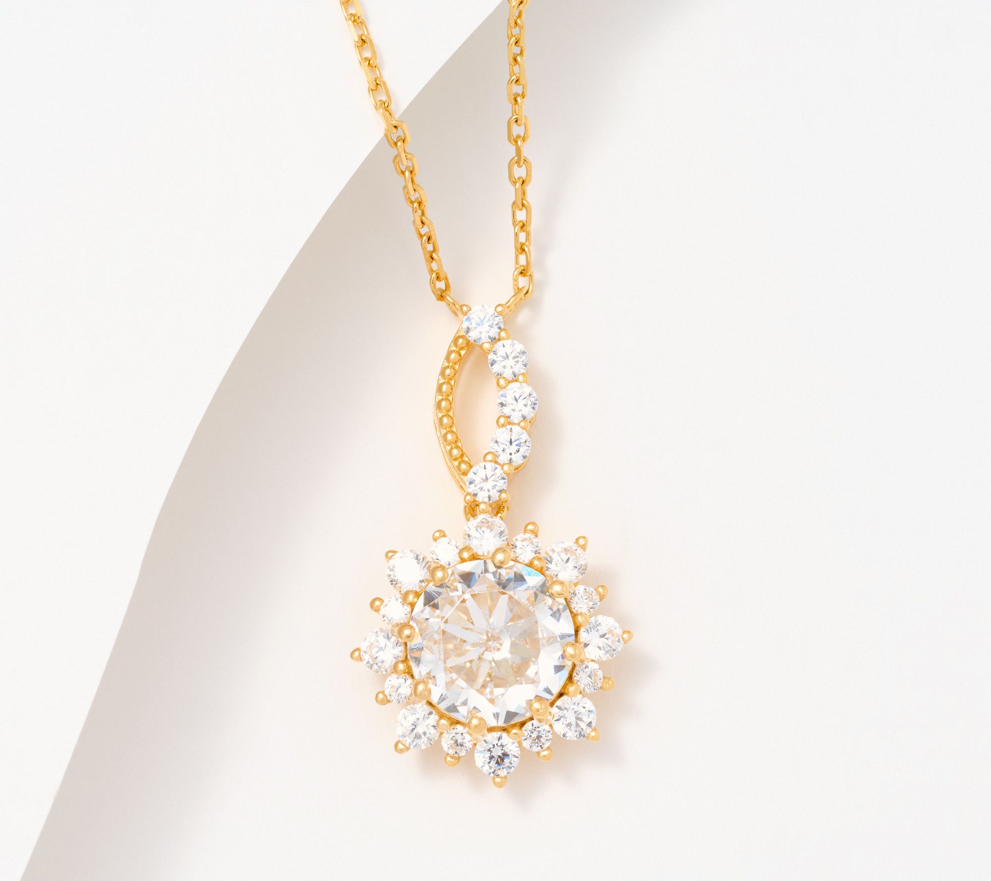 Diamonique x Kathy Levine Sun Catcher Antwerp Pendant and Chain, SS