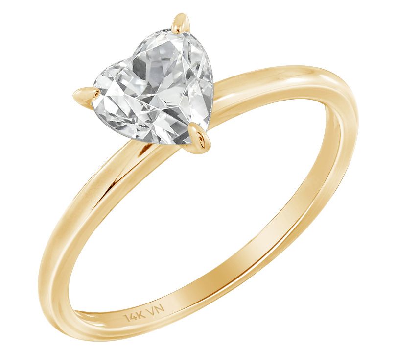 Diamonique 1.00 cttw Choice of Cut Solitaire Ring, 14K Gold