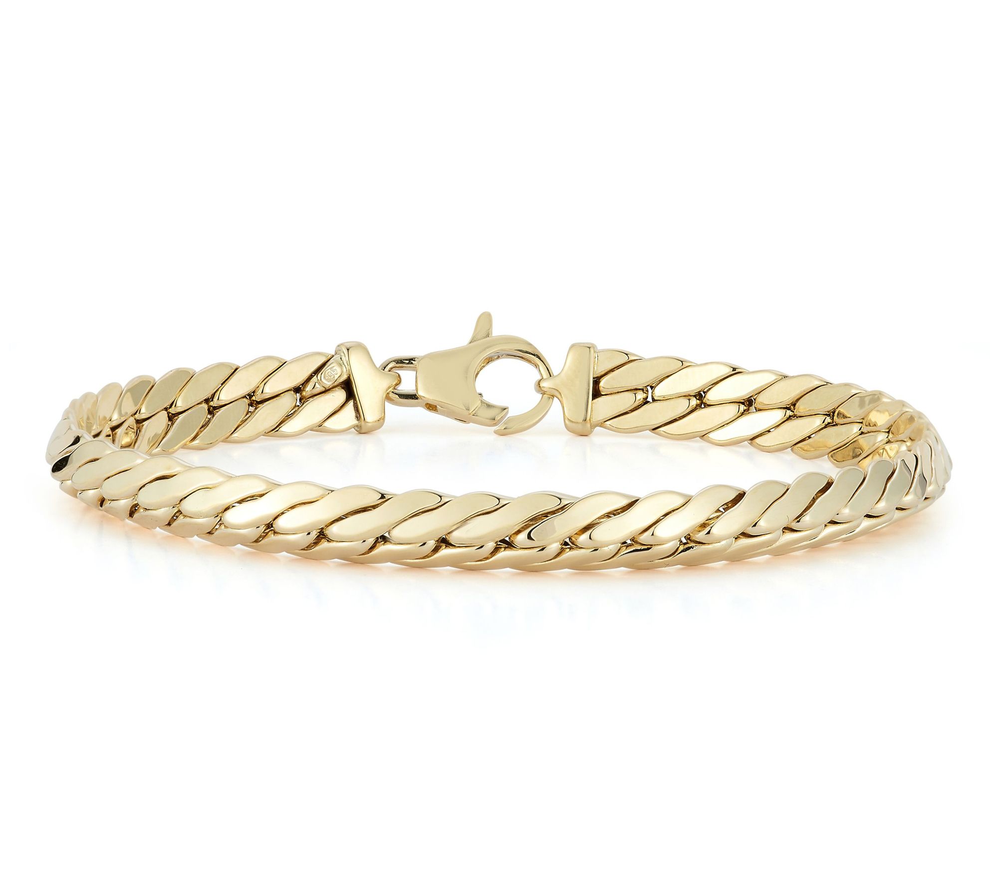 Italian Gold Knife Edge Snake Chain Bracelet, 14K