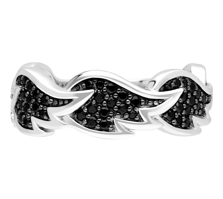 Margo Manhattan Sterling Silver Black Spinel Gabriel Ring
