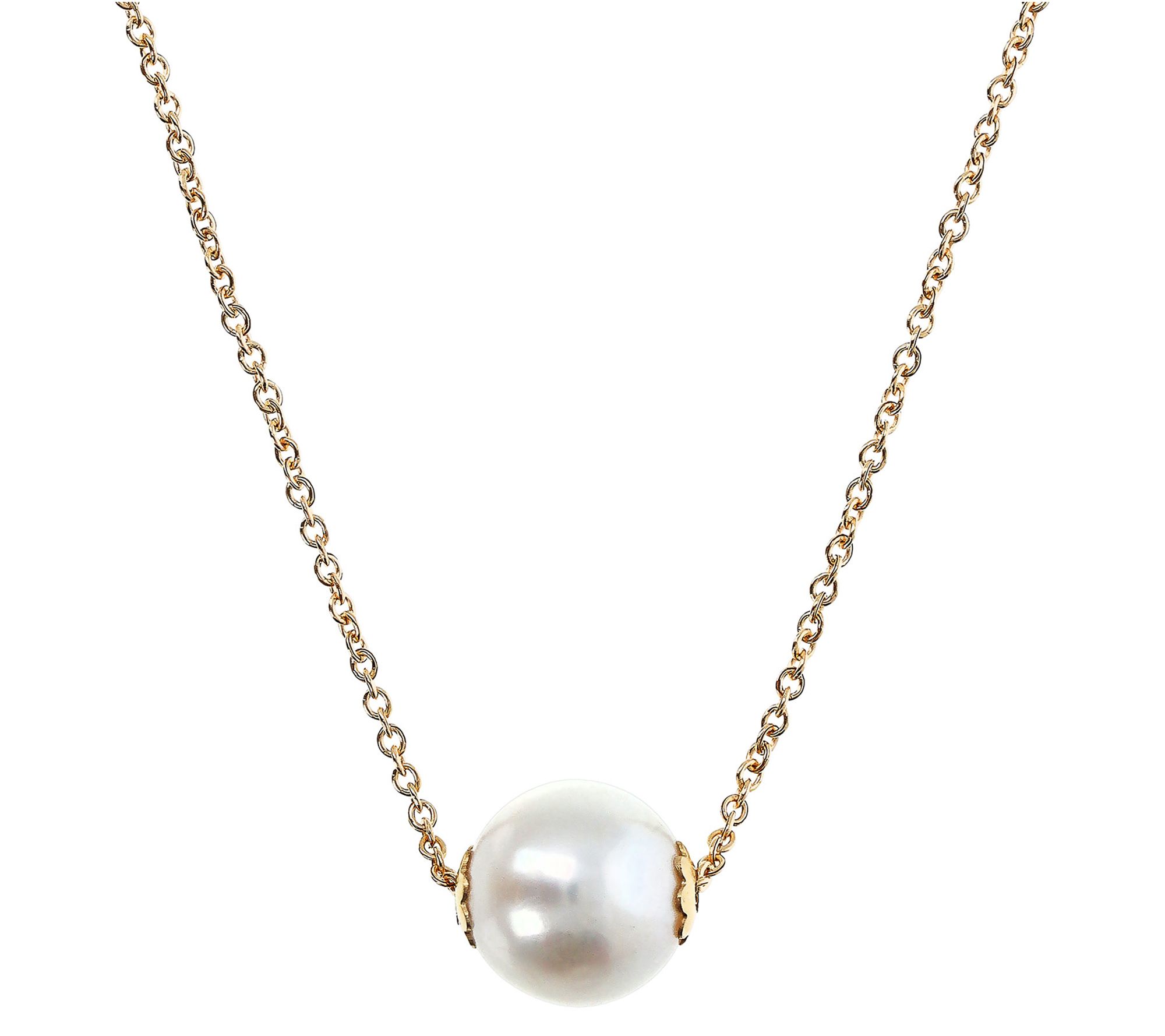Honora 14K Gold Cultured Pearl Slide Necklace