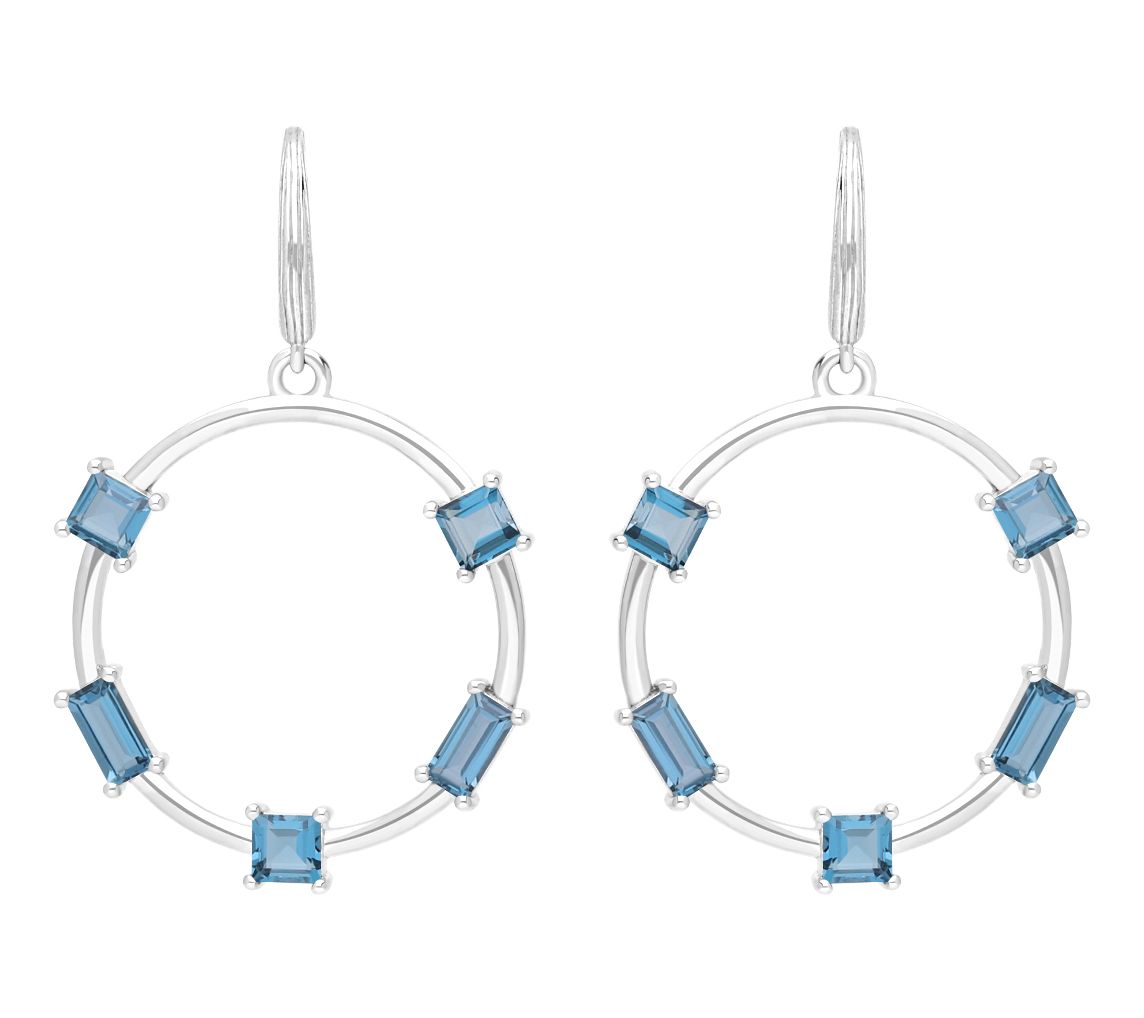 Ariva Sterling Silver Blue Topaz Jolie Earrings