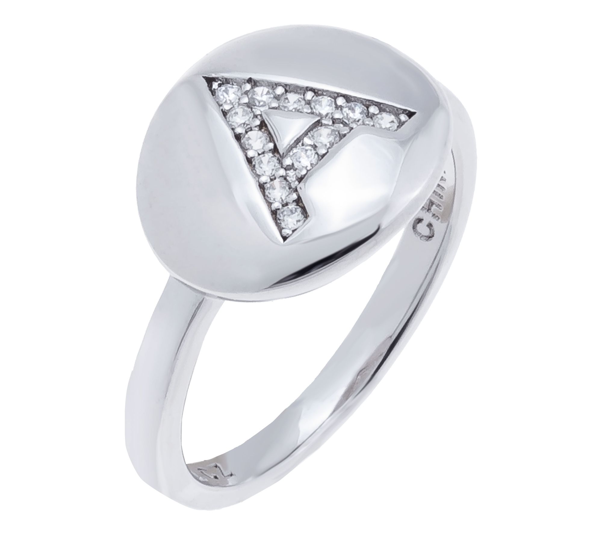 Diamonique x Jennifer Miller Initial Signet Ring, Sterling