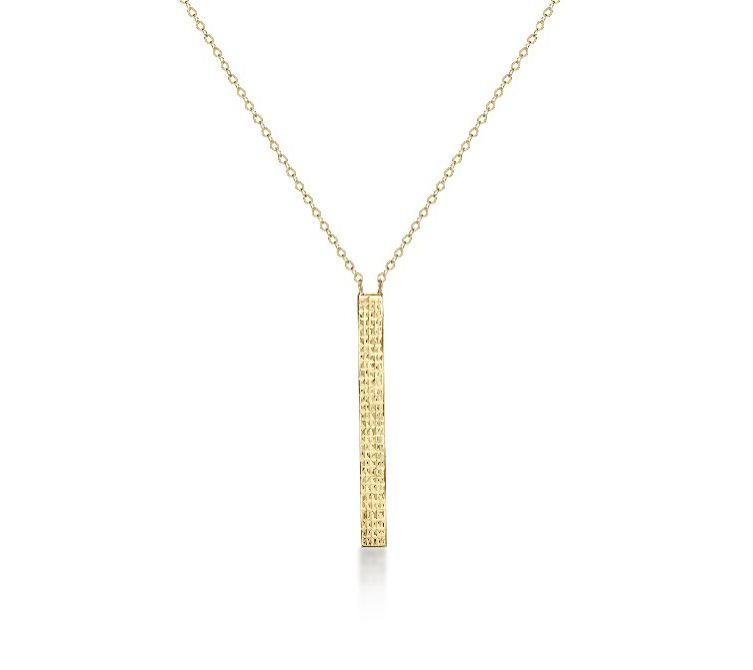 Alkeme 10K Gold Hammered Bar Necklace