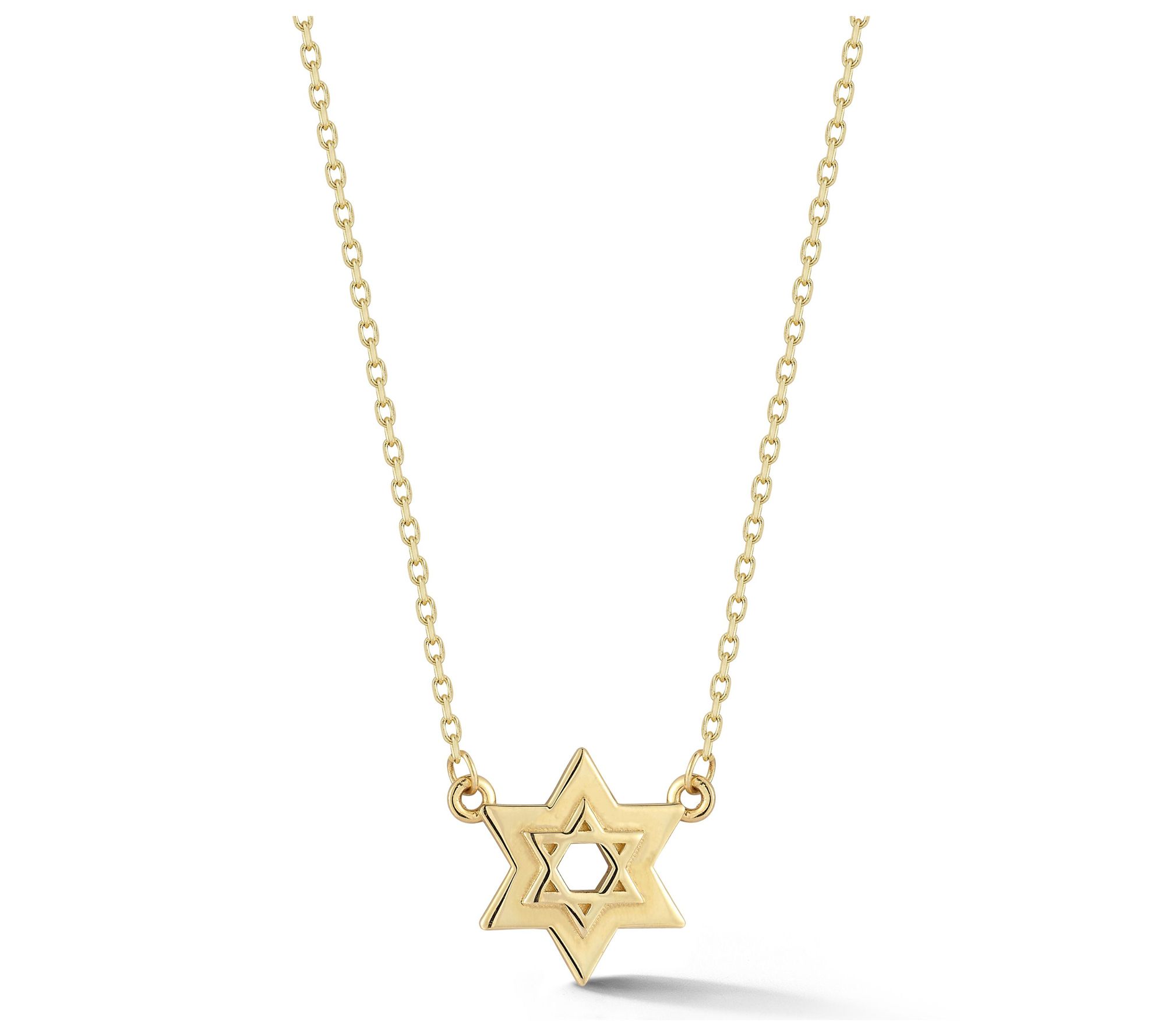 Luminosa Gold Star of David Necklace, 14K