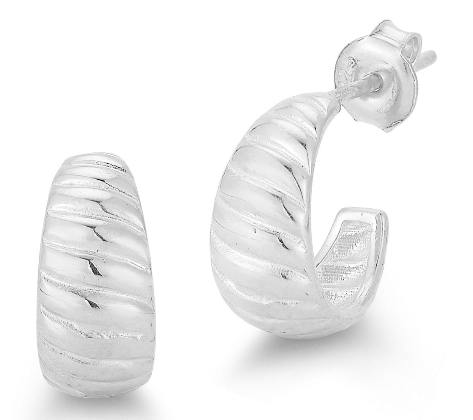 Sterlina Silver Dainty Croissant Hoop Earrings,Sterling