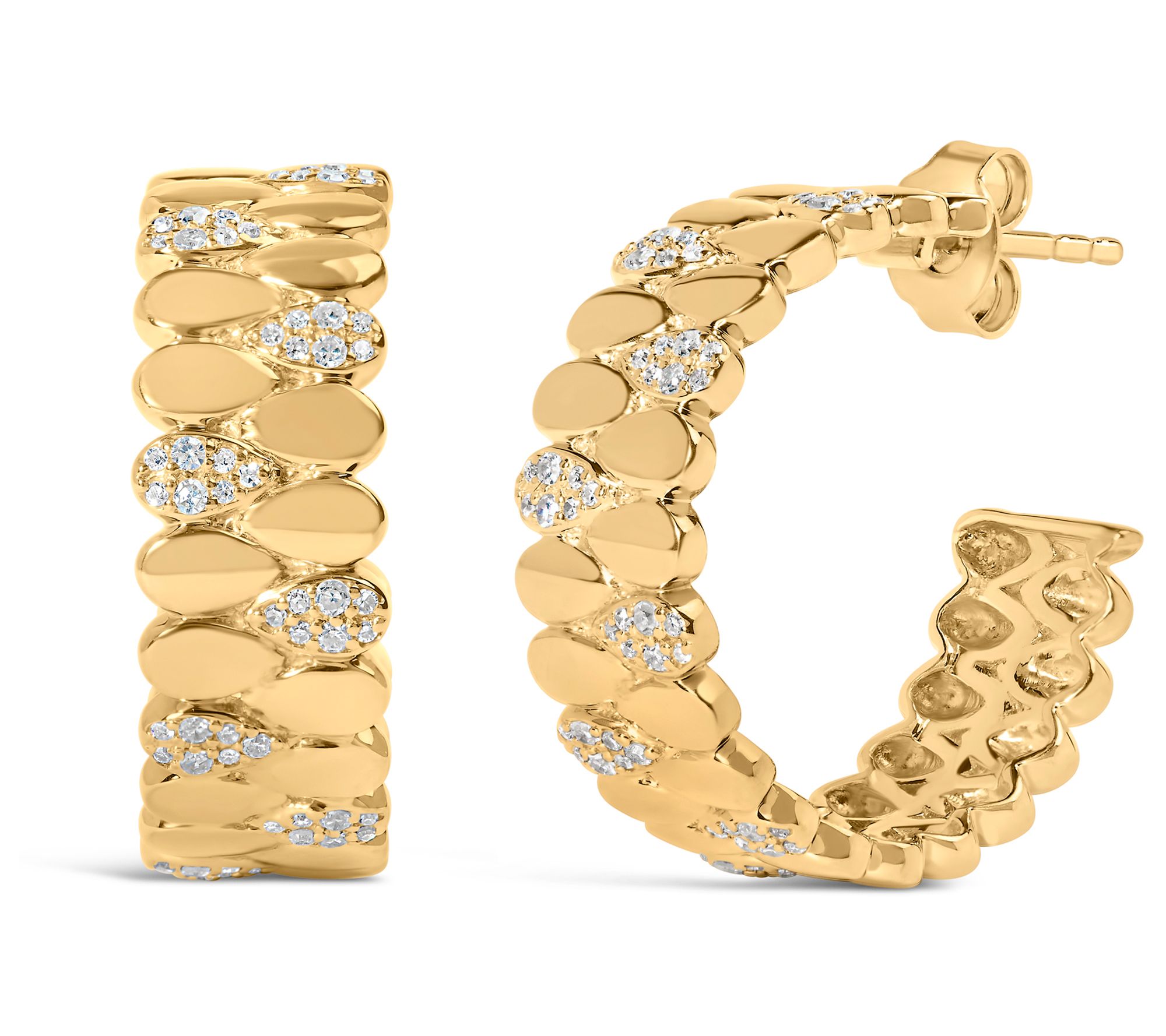 Haus of Brilliance 0.40 cttw Diamond Hoop Earring, 14K Plated