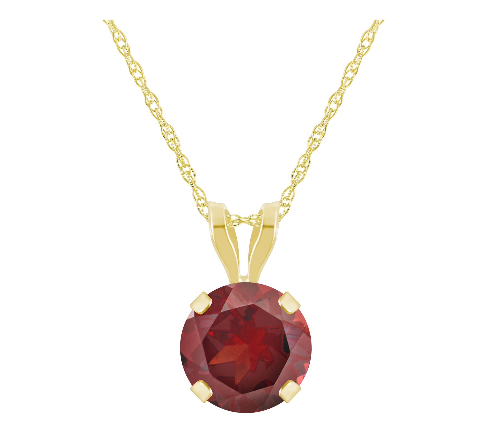 Affinity Gems Round Gemstone Pendant w/ Chain,10K Gold
