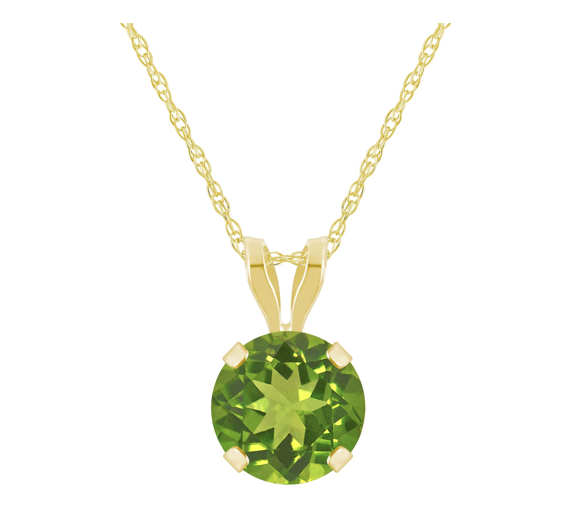 Affinity Gems Round Gemstone Pendant w/ Chain,10K Gold