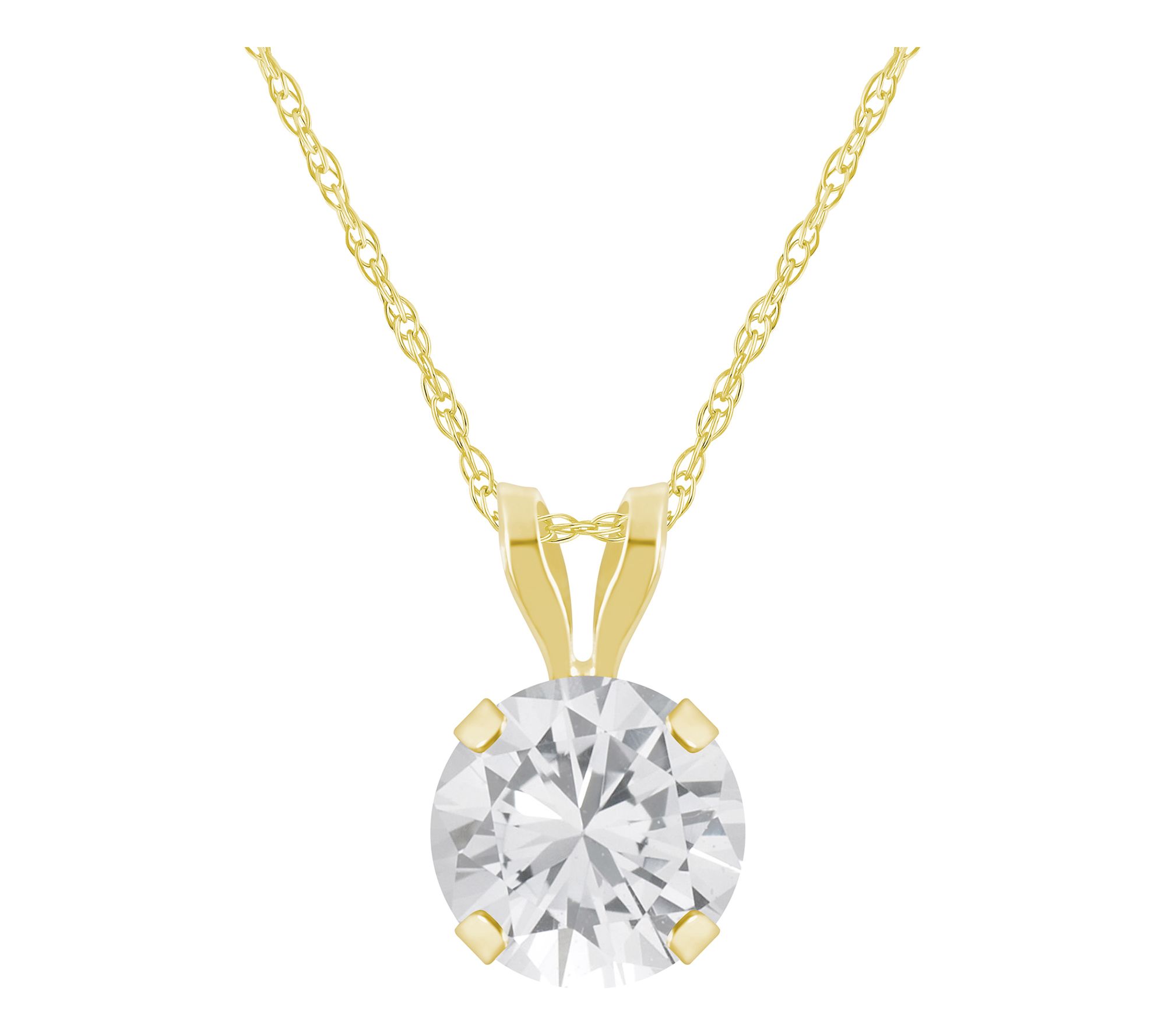 Affinity Gems Round Gemstone Pendant w/ Chain,10K Gold