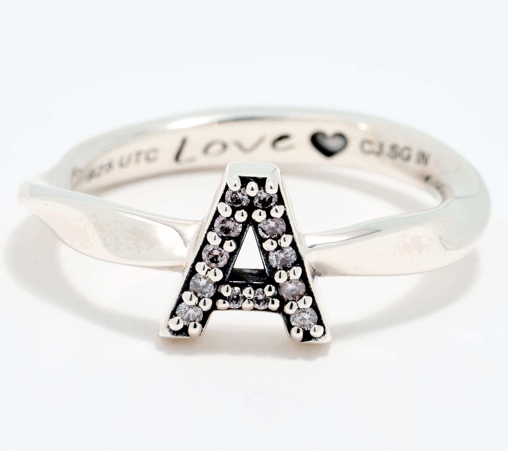 Christian James by Scott Grimes Sterling Silver Diamond Accent Initial Ring