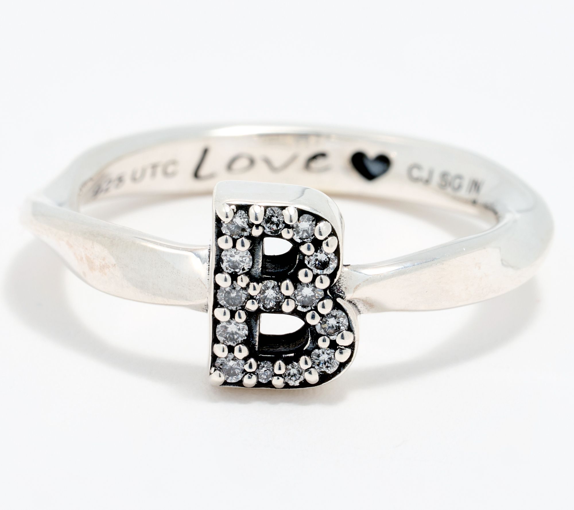 Christian James by Scott Grimes Sterling Silver Diamond Accent Initial Ring