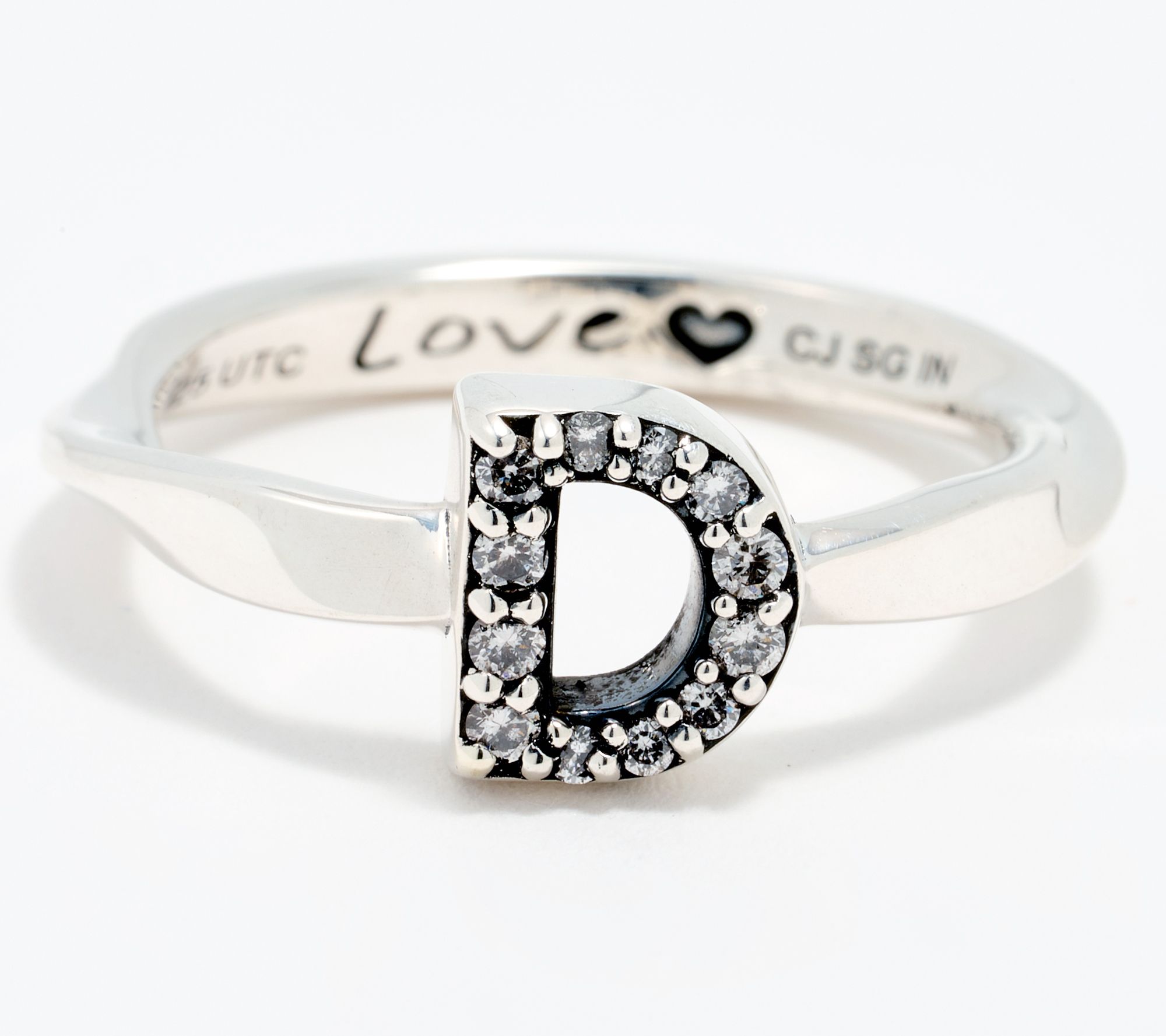 Christian James by Scott Grimes Sterling Silver Diamond Accent Initial Ring