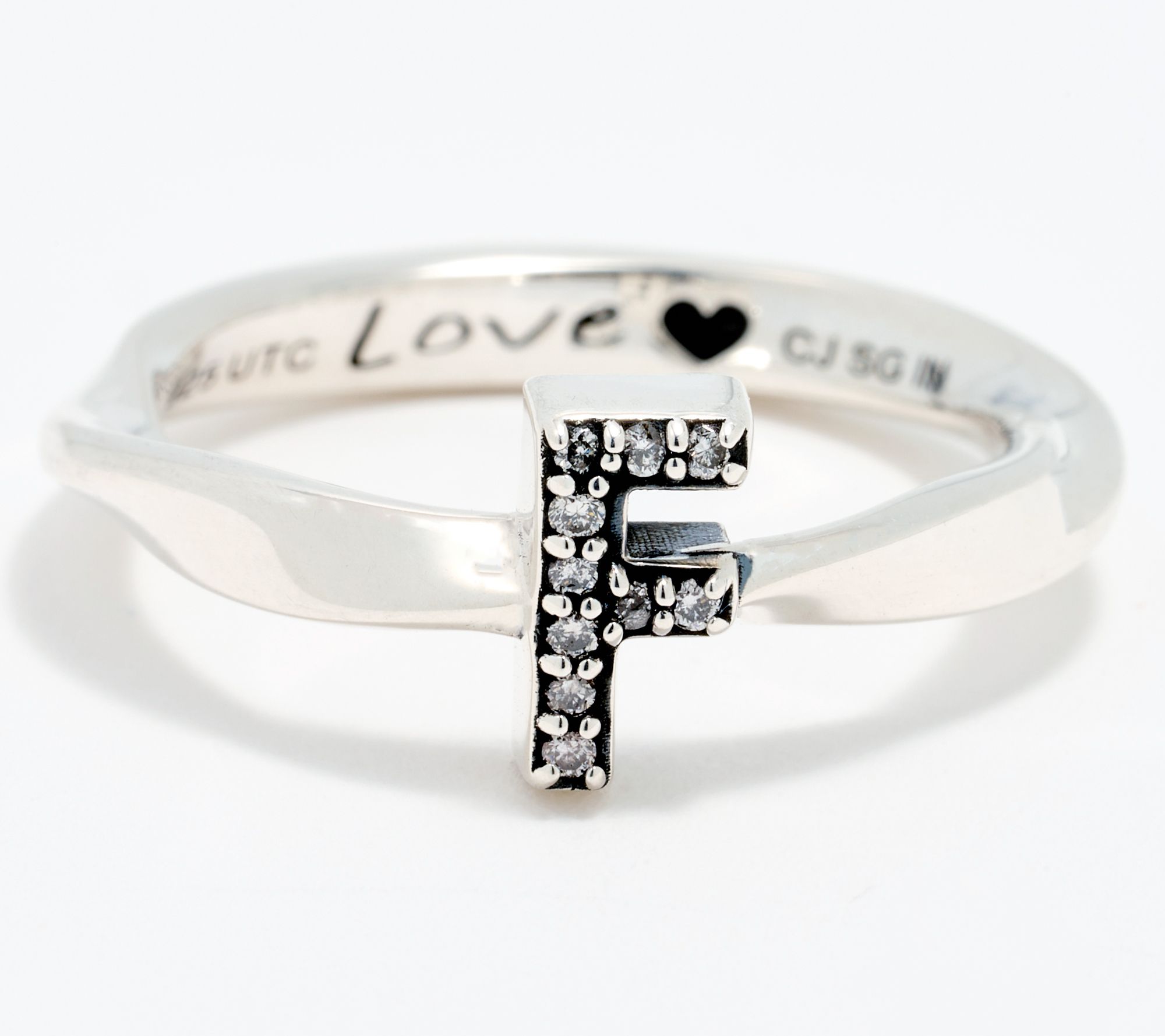 Christian James by Scott Grimes Sterling Silver Diamond Accent Initial Ring