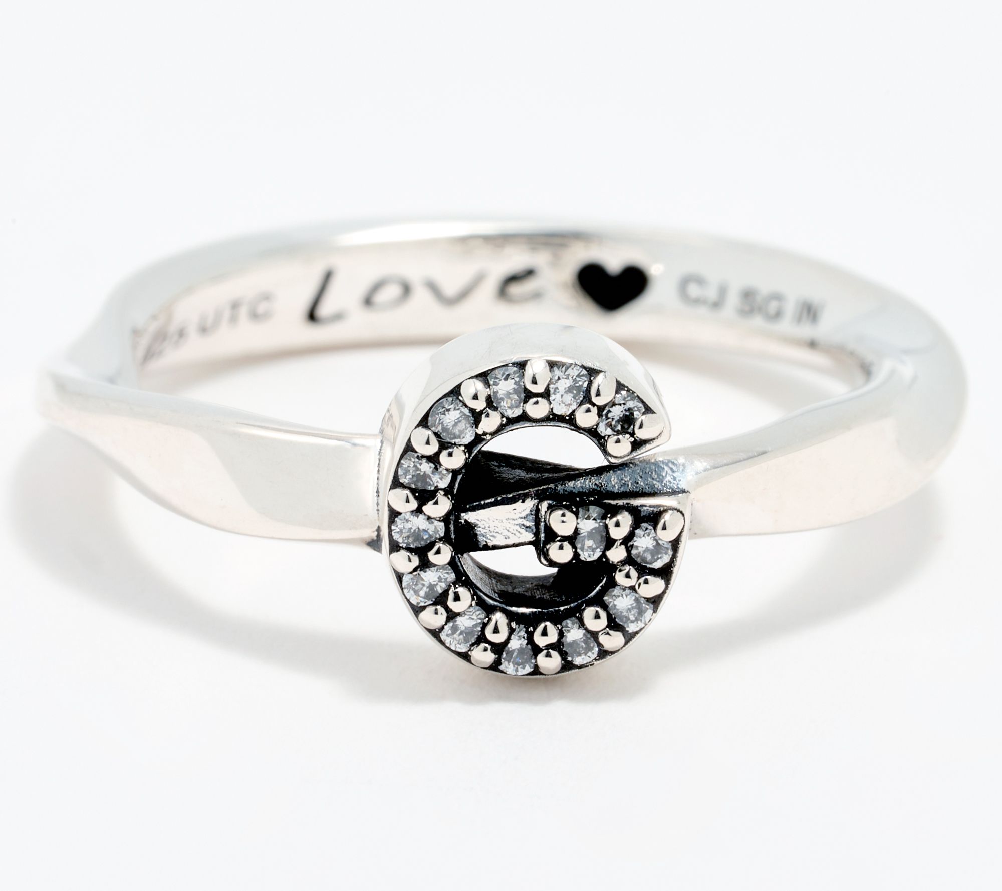 Christian James by Scott Grimes Sterling Silver Diamond Accent Initial Ring