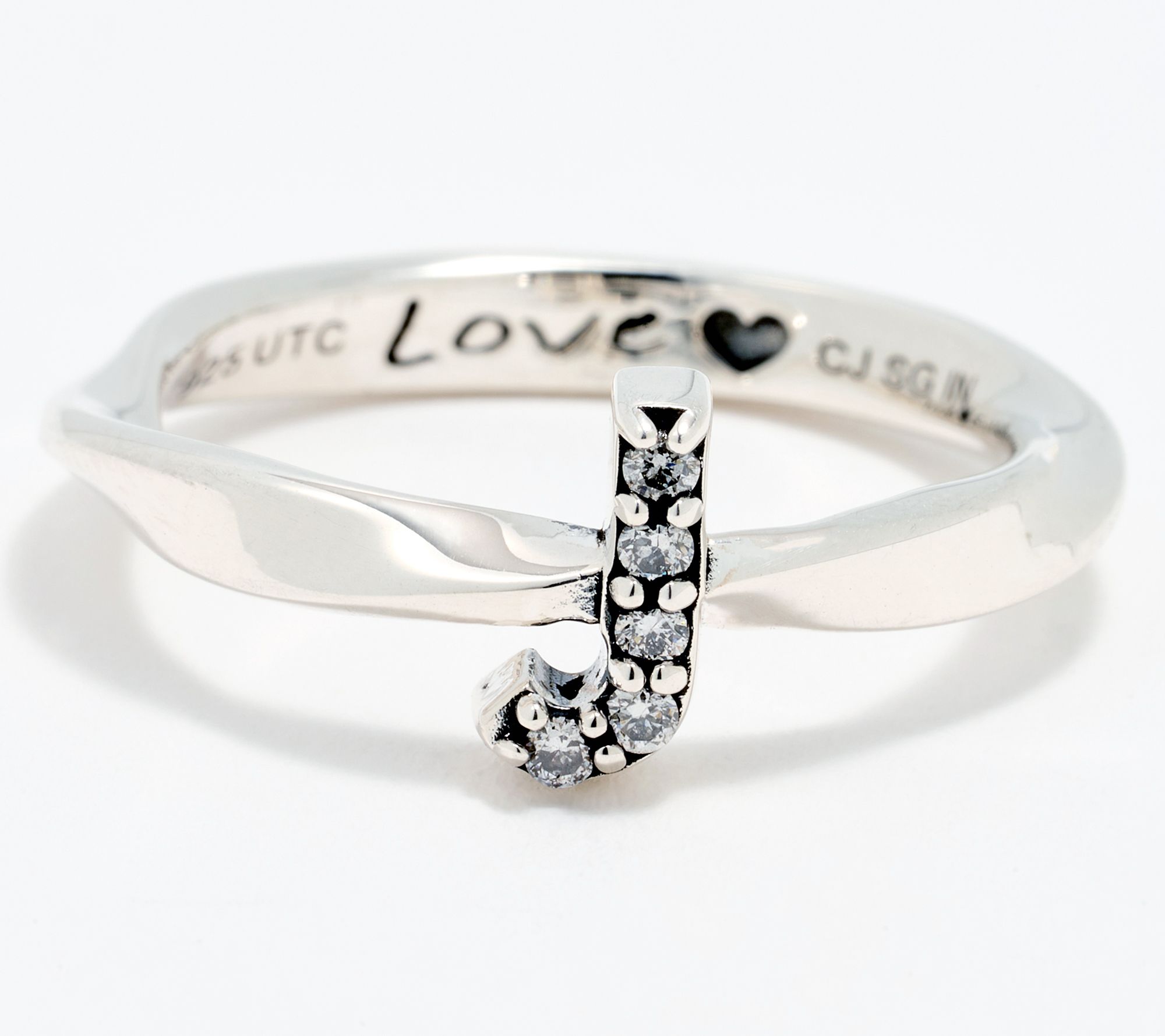 Christian James by Scott Grimes Sterling Silver Diamond Accent Initial Ring