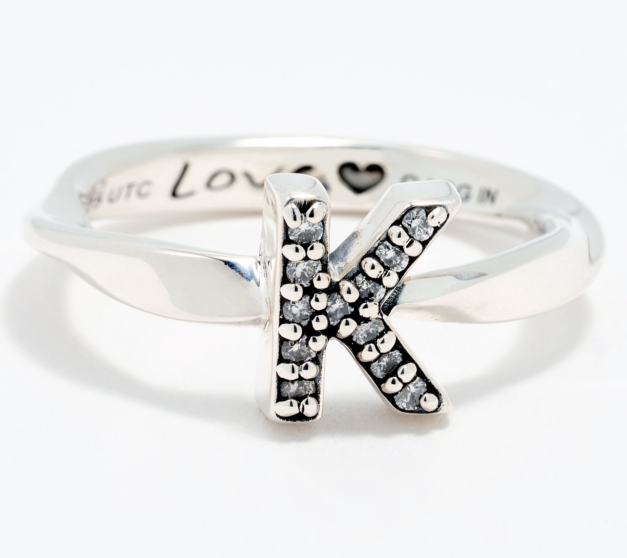 Christian James by Scott Grimes Sterling Silver Diamond Accent Initial Ring