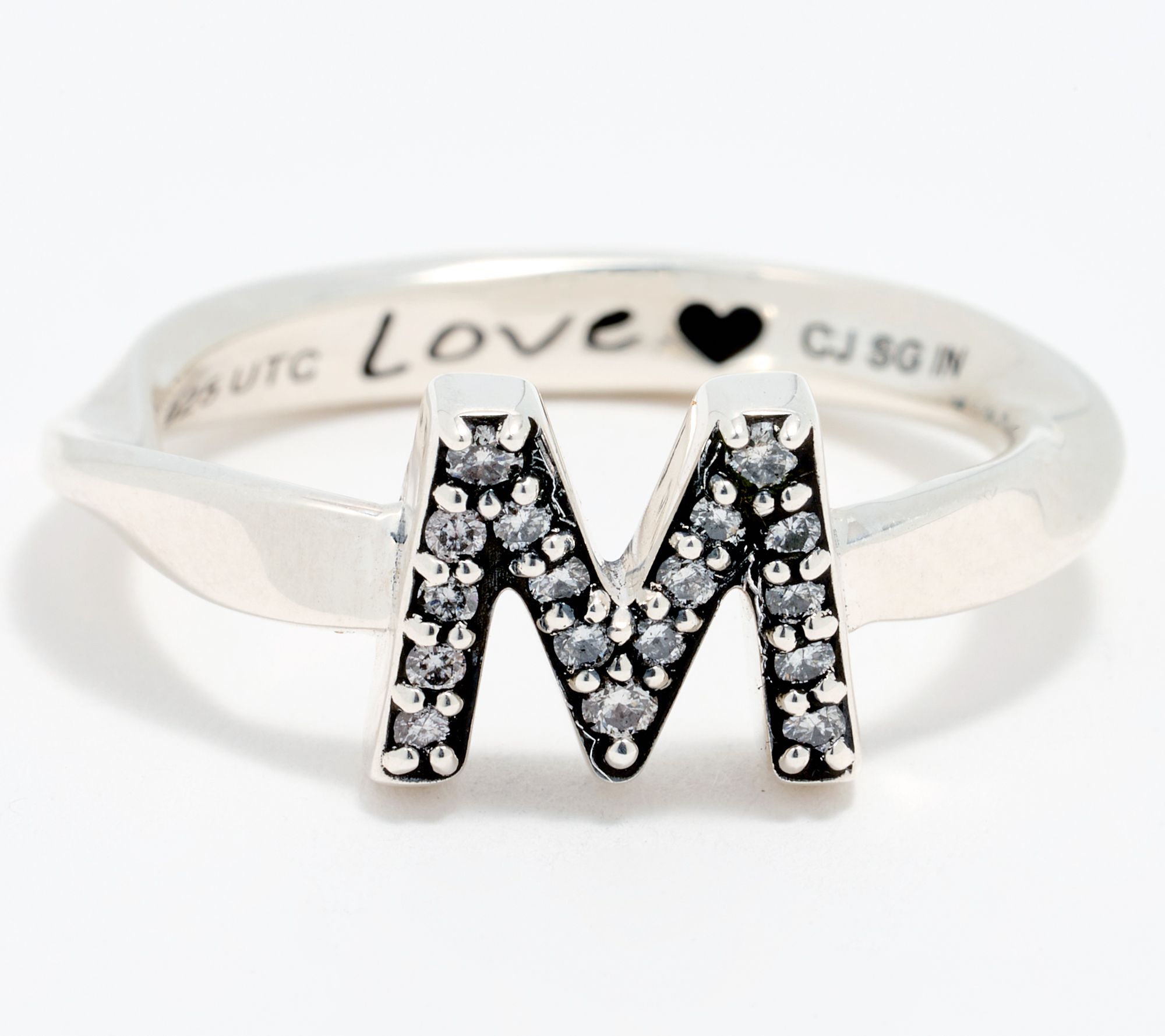 Christian James by Scott Grimes Sterling Silver Diamond Accent Initial Ring