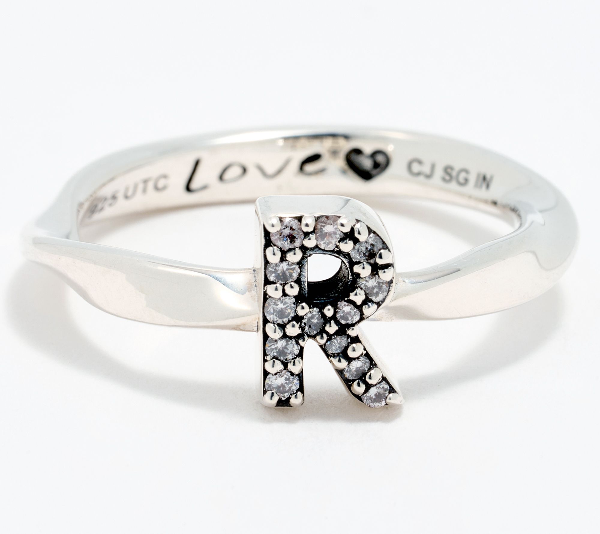 Christian James by Scott Grimes Sterling Silver Diamond Accent Initial Ring